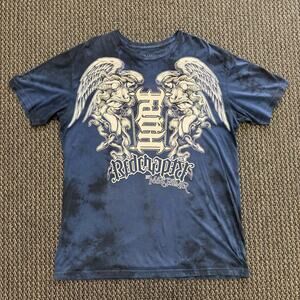 Red Chapter Mark Palmer "Faith" Angel Mens Blue Graphic Cotton USA Shirt Sz 2XL